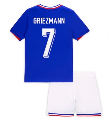 Francia Antoine Griezmann #7 Primera Equipación Niños Eurocopa 2024 Manga Corta (+ Pantalones cortos)